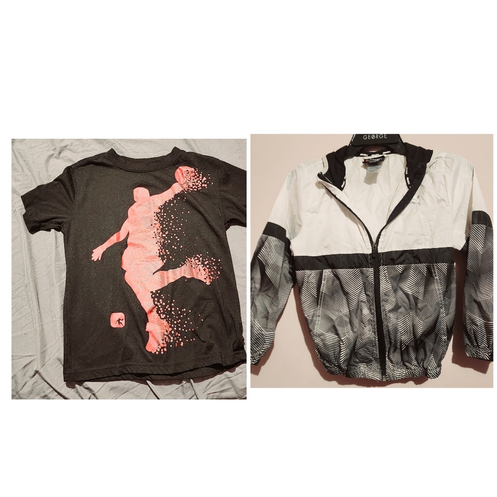AND 1 wind breaker and t-shirt